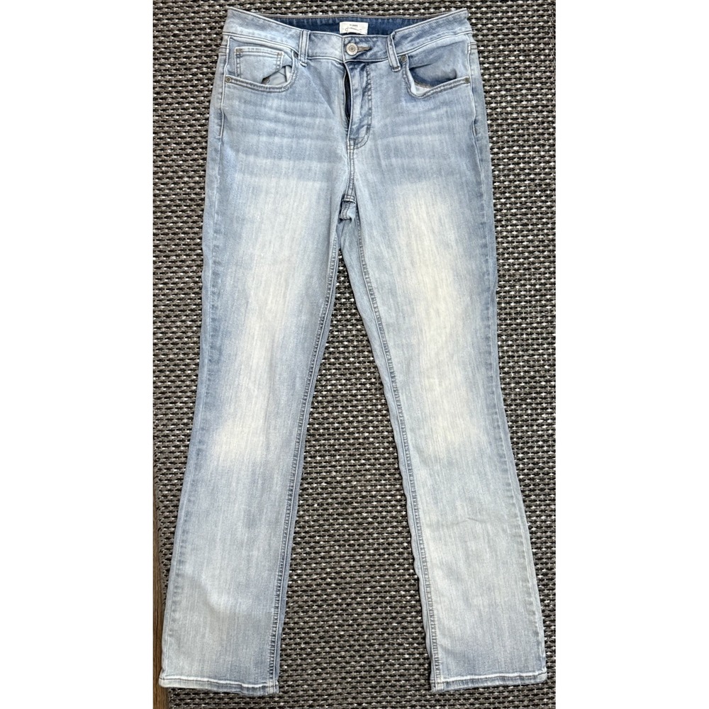 m jeans by maurices Womens Mid Rise Slim Boot Stretch Light Wash Sz 10 Long